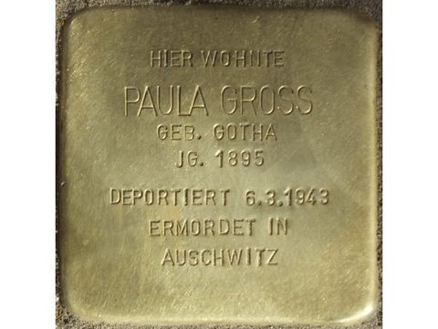 Bildvergrößerung: Stolperstein Paula Gross