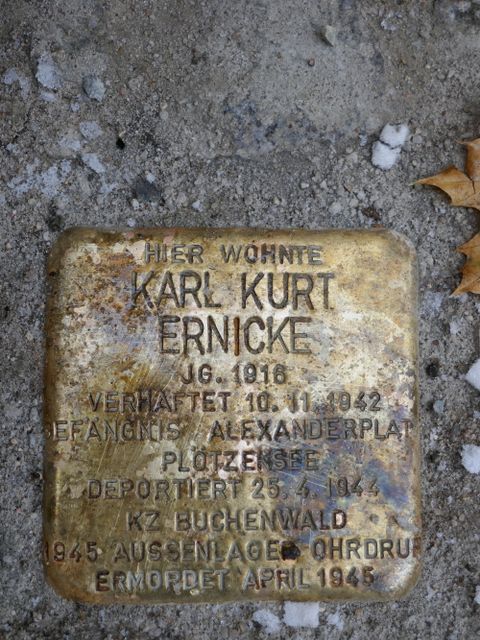 Stolperstein - Karl Kurt Ernicke