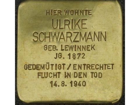 Bildvergrößerung: Stolperstein Ulrike Schwarzmann