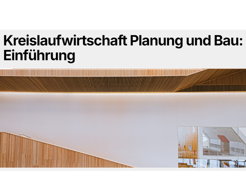 Kreislaufwirtschaft Planung und Bau" 