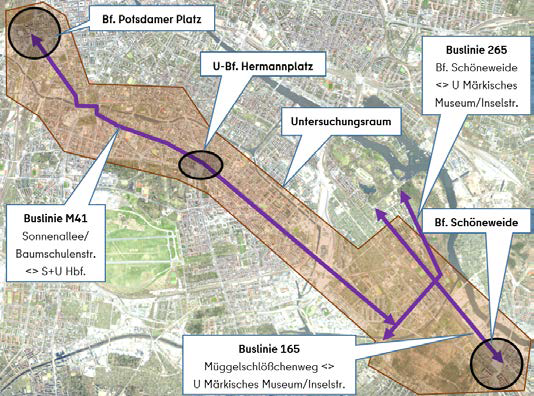 Straßenbahnverlängerung von Schöneweide zum Potsdamer Platz