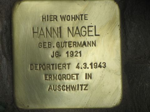 Stolperstein Hanni Nagel, Foto: F. Siebold