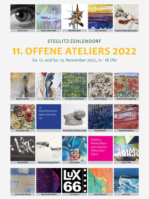 Bildvergrößerung: 11. OFFENE ATELIERS in Steglitz-Zehlendorf 2022 - Flyer