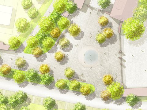 Lageplan des zukünftigen Vorplatzes am Zentralfriedhof