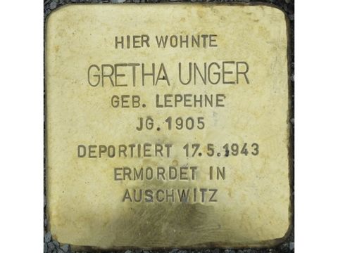 Bildvergrößerung: Stolperstein Gretha Unger