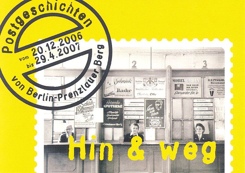 Postkarte zur Ausstellung: Hin & weg