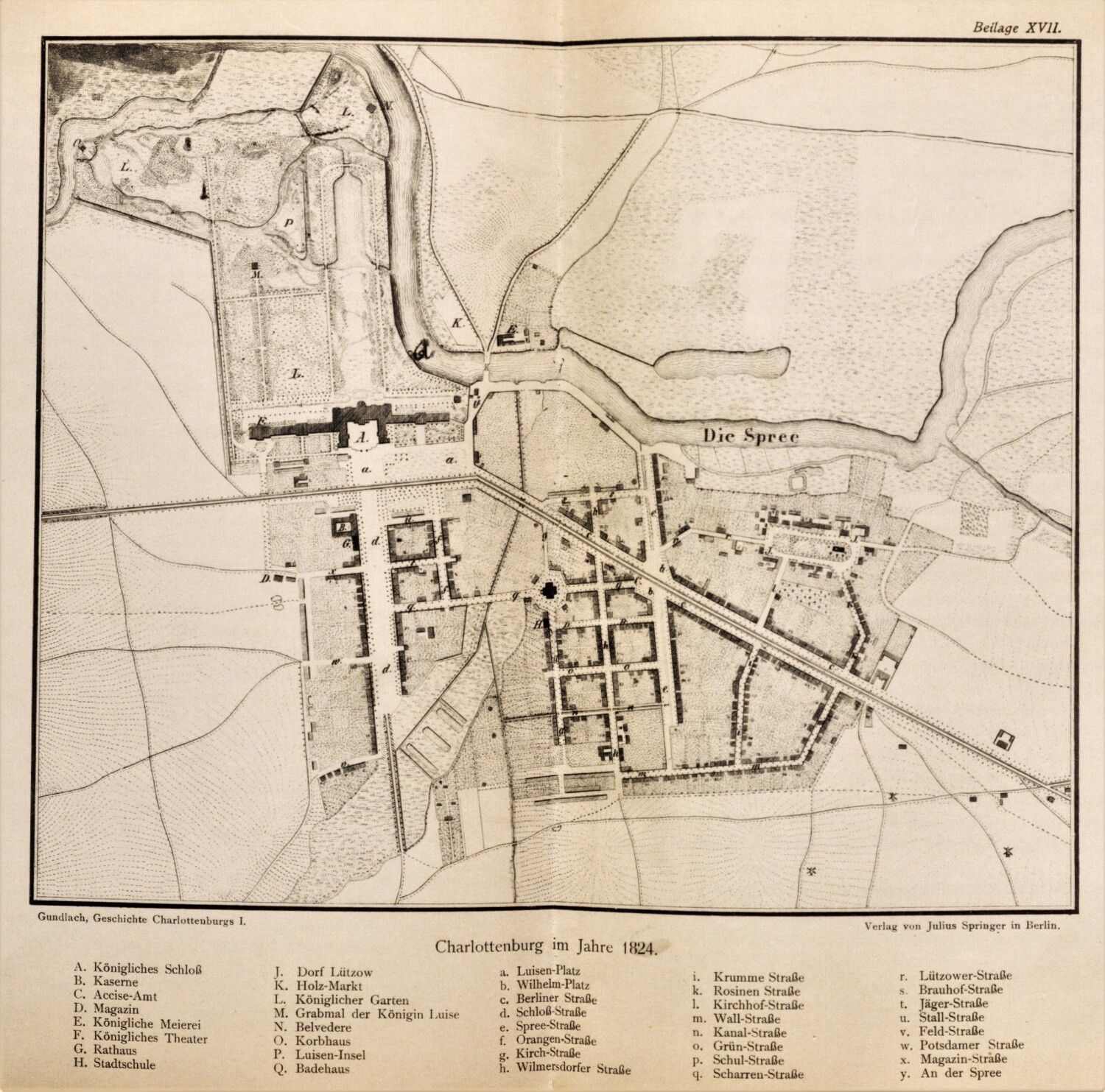 Charlottenburg - Plan von 1824