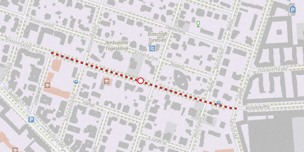 Fahrbahn zwischen Soorstraße und Leistikowstraße