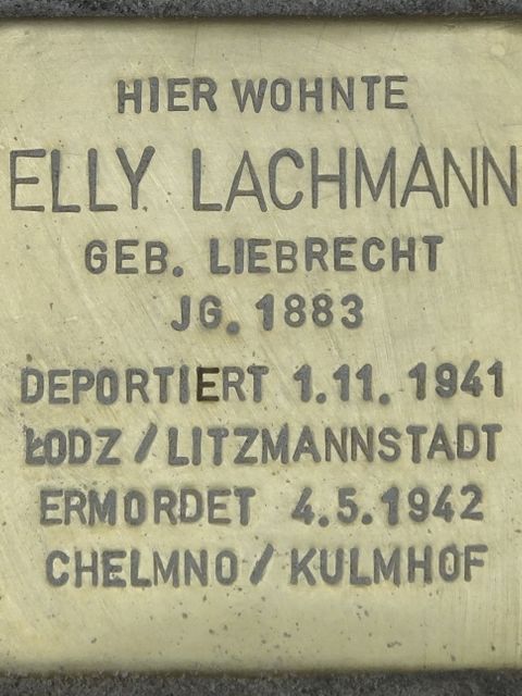 Stolperstein Elly Lachmann, Foto:H.-J. Hupka, 2014