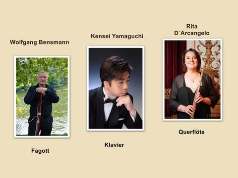 Bildvergrößerung: Syrinx Trio Berlin (links Wolfgang Bensmann, mittig Kensei Yamaguchi, rechts Rita D'Arcangelo)