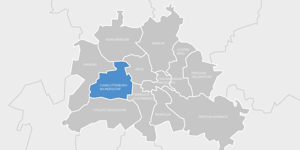 Berlin Karte Bezirk Charlottenburg-Wilmersdorf