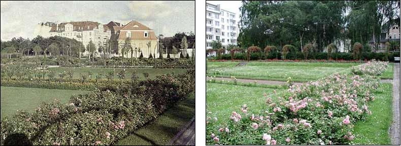 Fotovergleich historisch und heute - Blick über den Karolingerplatz