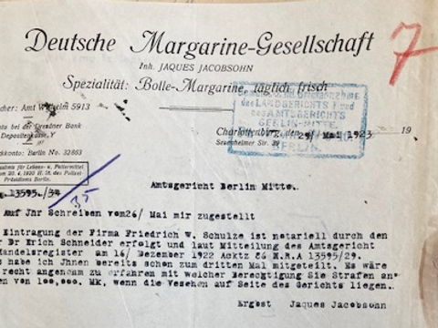 Bildvergrößerung: Brief Deutsche Margarine-Gesellschaft