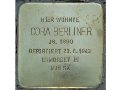 Stolperstein Cora Berliner, Foto:H.-J. Hupka