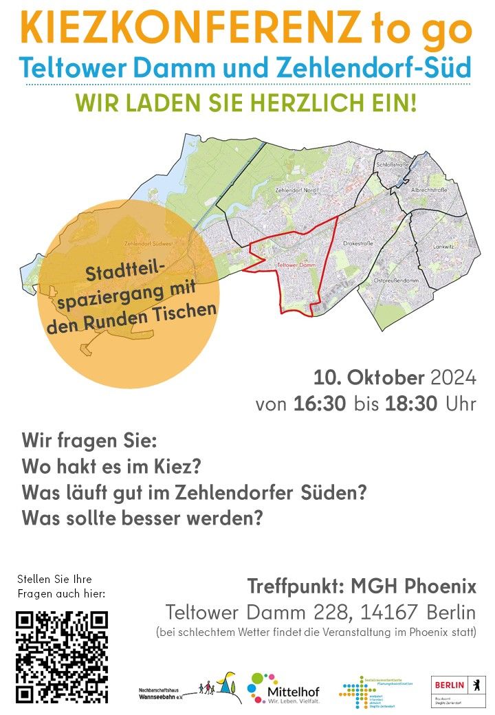 Bildvergrößerung: Flyer für die Kiezkonferenz in der Bezirksregion Teltower Damm_02/2024