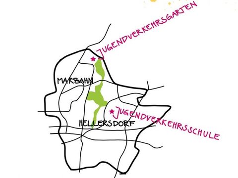 Karte Jugendverkehrsschule und Jugendverkehrsgarten