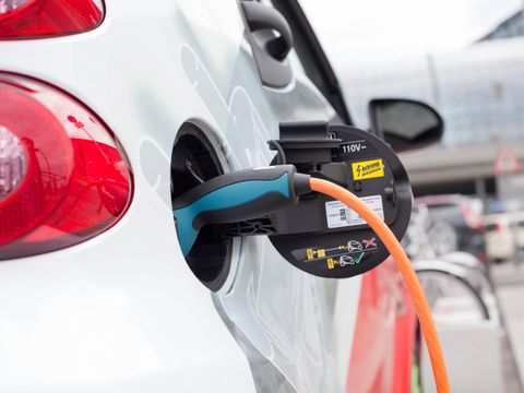 Elektroauto wird aufgeladen