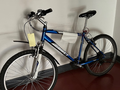 Blaues Herrenfahrrad