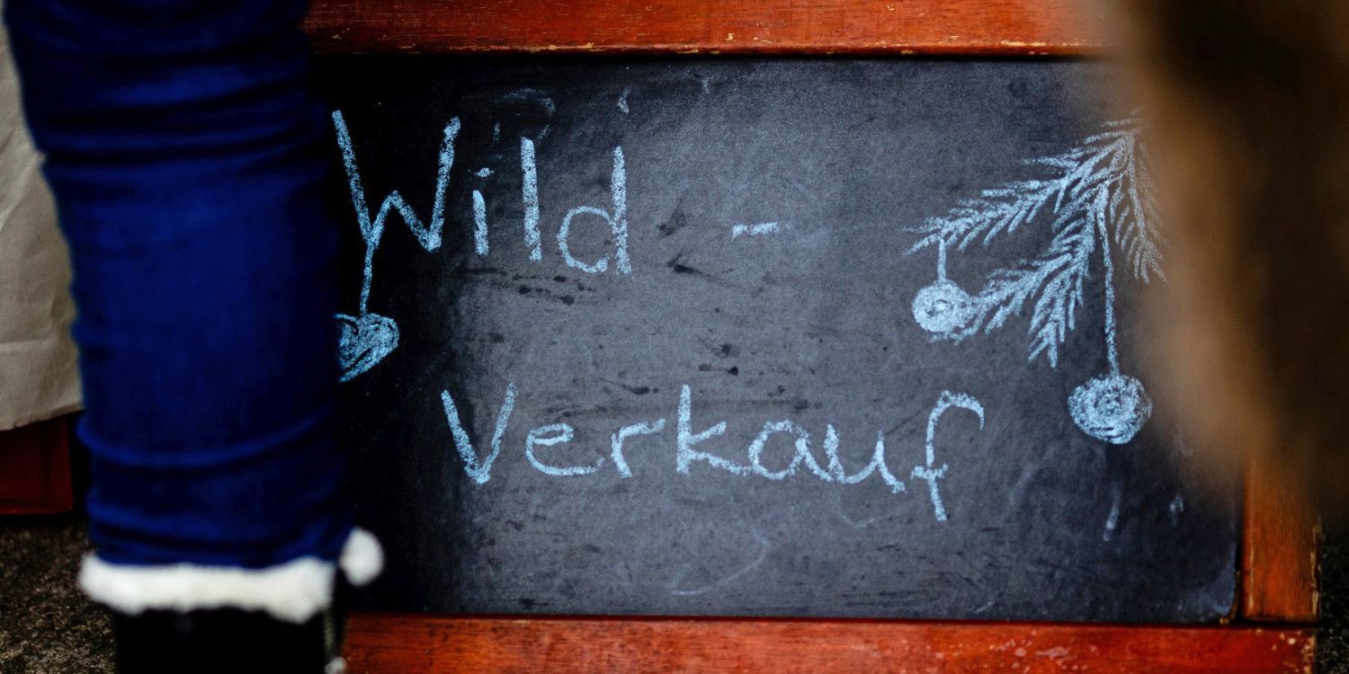 Wildverkauf, Schild mit Kreise beschrieben