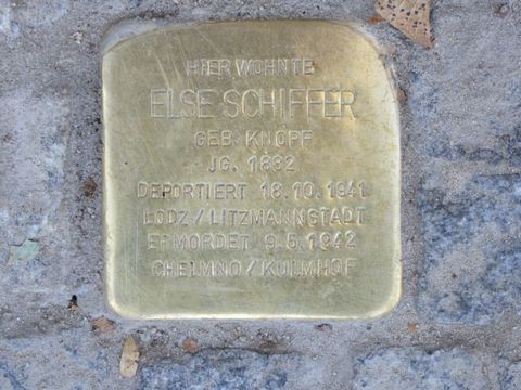 Stolperstein Else Schiffer, Foto: F. Siebold, Okt. 2012