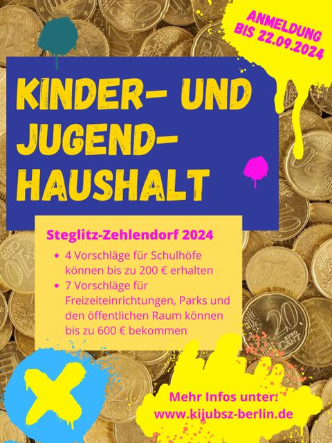 Bildvergrößerung: Flyer zum Kinder- und Jugendhaushalt Steglitz-Zehlendorf 2024 (Vorderseite)