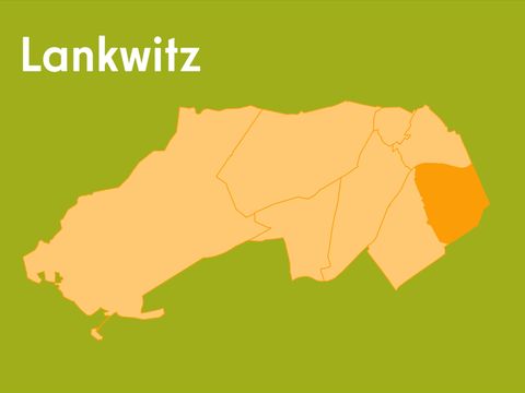 Übersichtskarte über den Bezirk mit hervorgehobener Bezirksregion Lankwitz