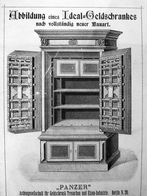 Bildvergrößerung: Werbeanzeige der Panzer AG - Ideal-Geldschrank