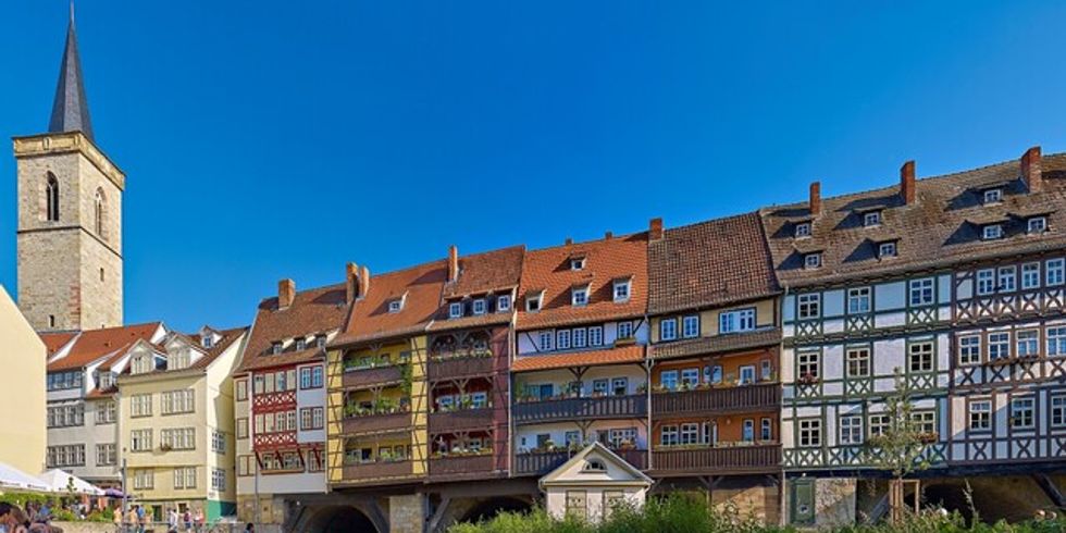 Blick auf die Krämerbrücke in Erfurt 