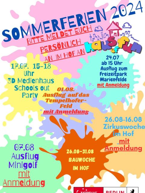 Das Sommerferienprogramm 2024 des Haus of Fun