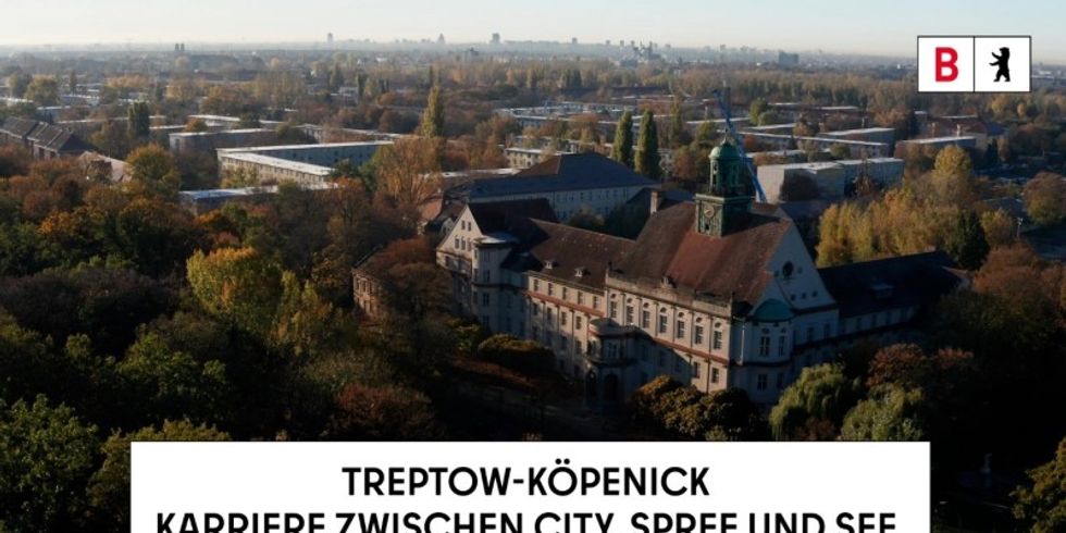 Luftbild von Treptow aus dem Imagevideo des Bezirksamtes