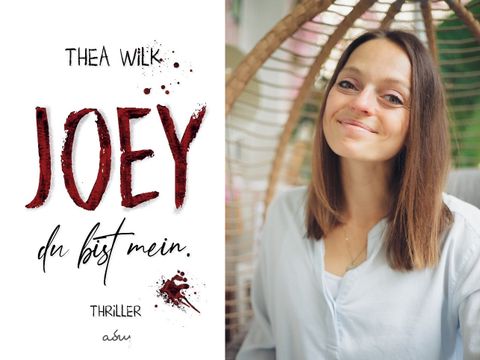 Bildvergrößerung: Rechts: Cover des Buches „JOEY – du bist mein“, links: Autorin THEA WiLK