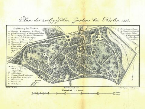 Plan des Zoologischen Gartens bei Berlin 1845