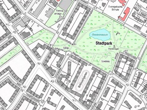 Bildvergrößerung: Lageplan Spielplatz im Stadtpark-Steglitz an der Johanna-Stegen-Straße