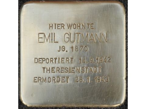 Bildvergrößerung: Stolperstein Emil Gutmann