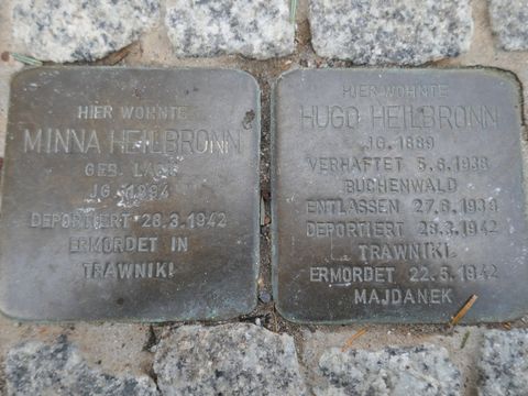 Stolperstein für Minna und Hugo Heilbronn 