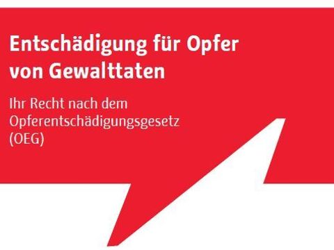 Schriftzug Entschädigung für Opfer von Gewalttaten