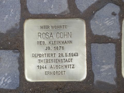 Stolperstein Rosa Cohn, Foto: F. Siebold, April 2013