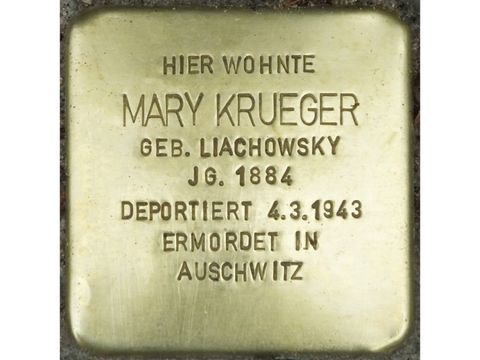 Stolperstein Mary Krueger, Foto:H.-J. Hupka, 2014