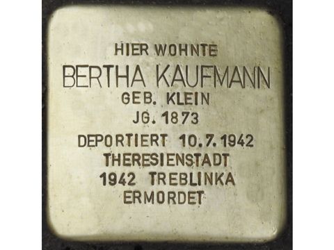 Bildvergrößerung: Stolperstein Bertha Kaufmann