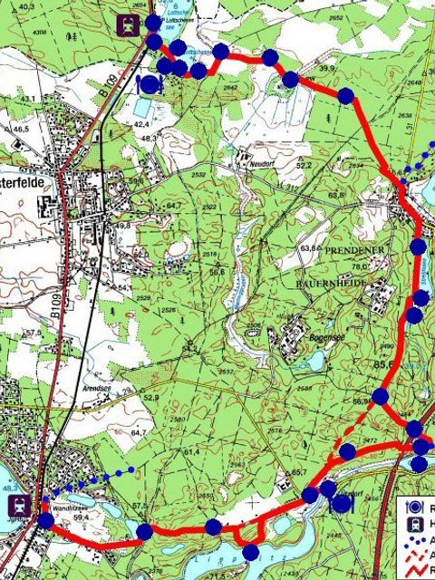 Bildvergrößerung: Wanderkarte Prendener Bauernheide