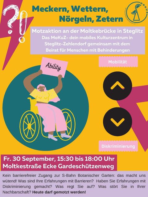 Bildvergrößerung: Flyer zur Motzaktion an der Moltkerücke in Steglitz am 30.09.2022