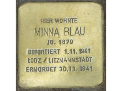 Stolperstein Minna Blau, Foto:H.-J. Hupka, 2014