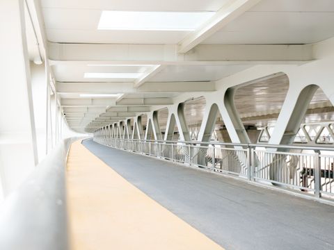 footbridge in door at day