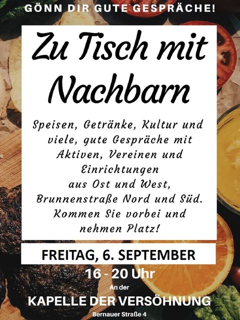 Plakat Zu Tisch mit Nachbarn