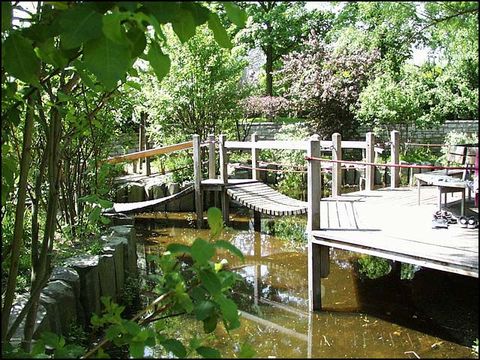 Auf dem Spielplatz - das "Nasse Dreieck" im Frühling