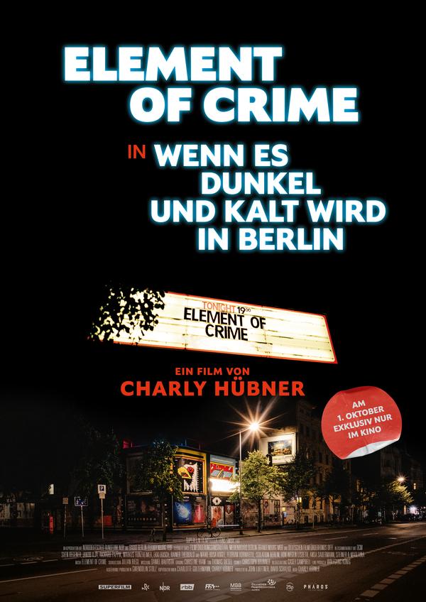 Filmplakat Element of Crime in Wenn es dunkel und kalt wird in Berlin