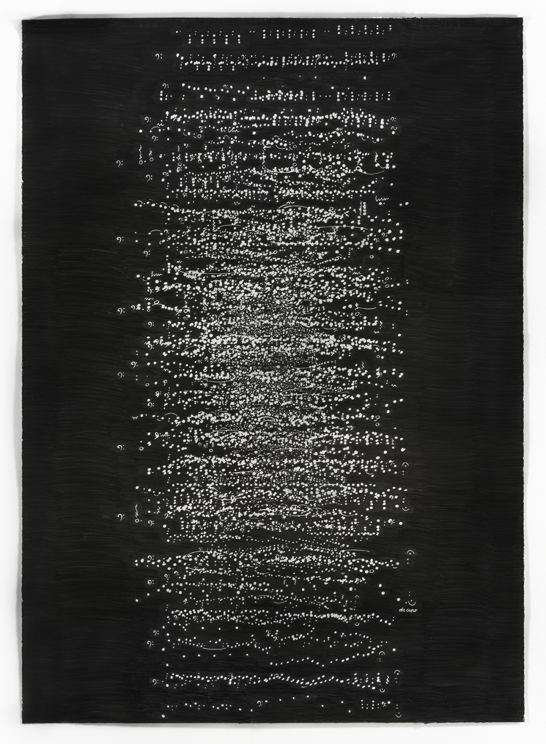 Brigitte Waldach: Die Goldberg Variationen, Aria_Ende, 2019, Graphit auf Bütten, 195 x 140 cm