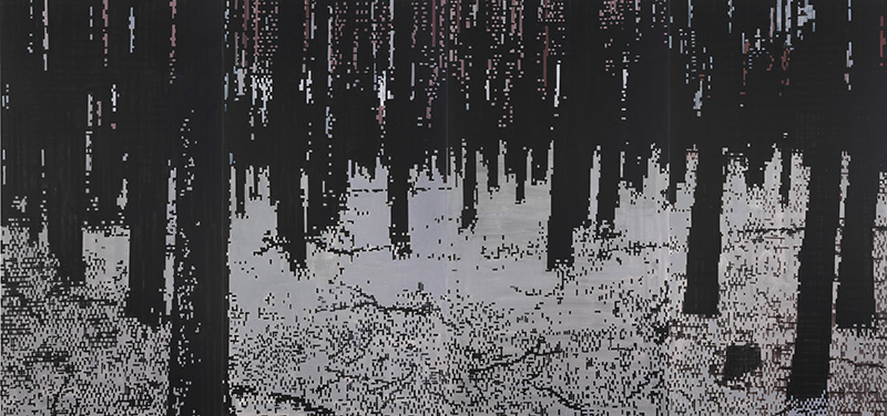 Heinz Handschick: Märkische Landschaft · 2011 · Acryl auf Leinwand · 190 x 400 cm