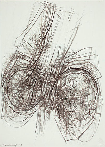 Hans Baschang: O. T. (aus einer Folge von 5 Arbeiten) · 1998 · Bleistift, Kohle auf Papier · 60,0 x 43,0 cm