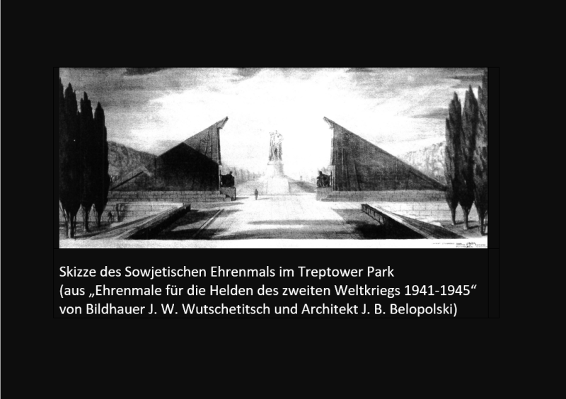 Skizze des Sowjetischen Ehrenmals im Treptower Park 